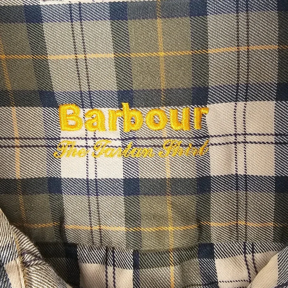 Barbour Mens Green‎ Plaid Tartan Long Sleeve Button Down Shirt XL